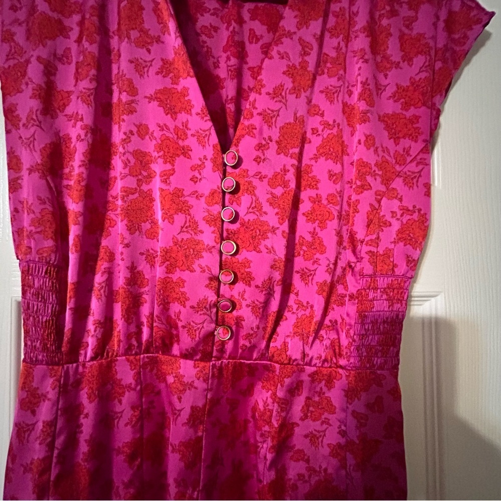 Zara Pink and Red Floral Blouse - Picture 3 of 4
